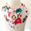 Handmade Premium Quality Baby Girls Bandana Dribble Bib with CUTE ANIMALS Fabric