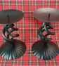 PAIR Tall Jacobite style blacksmith made candlesticks - Image 2