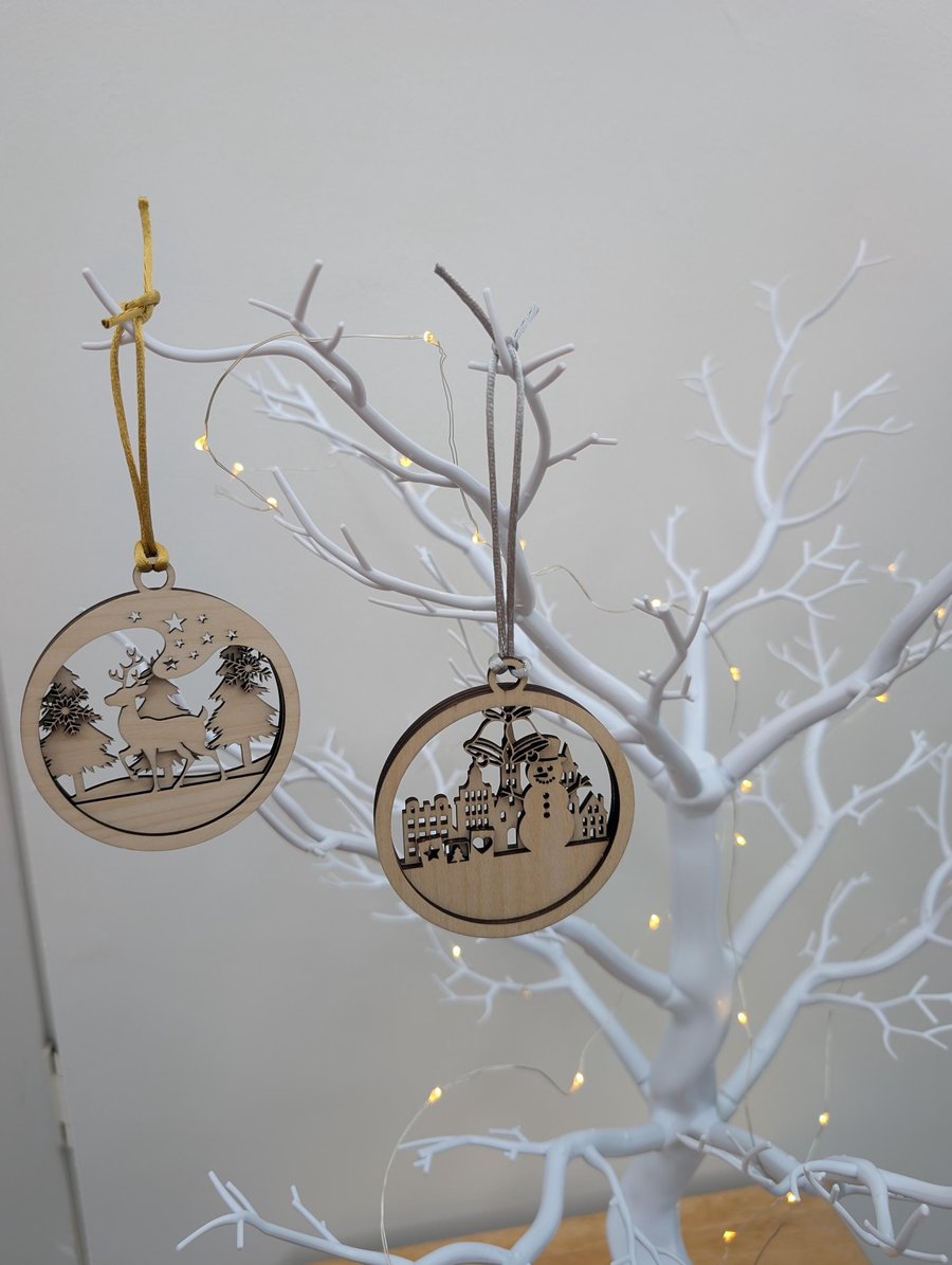 Triple Layer Wooden Christmas Bauble