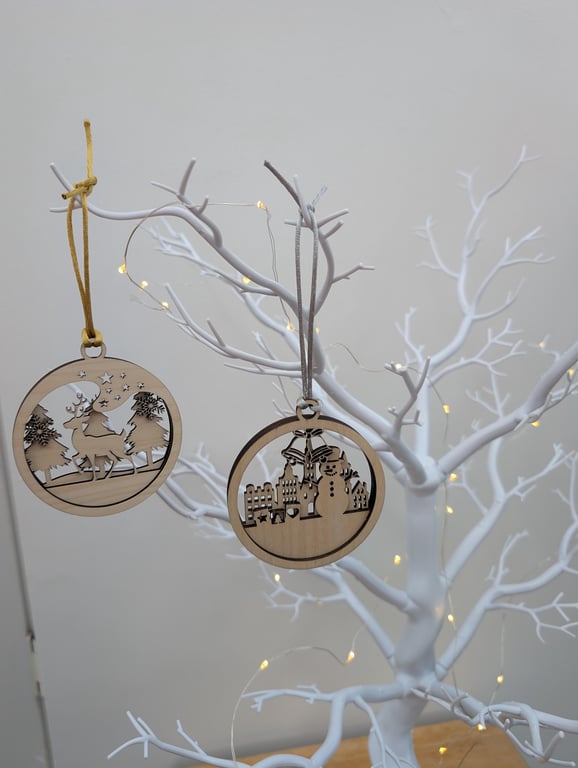 Triple Layer Wooden Christmas Bauble