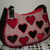 Red & Black Heart Ribbon Handbag