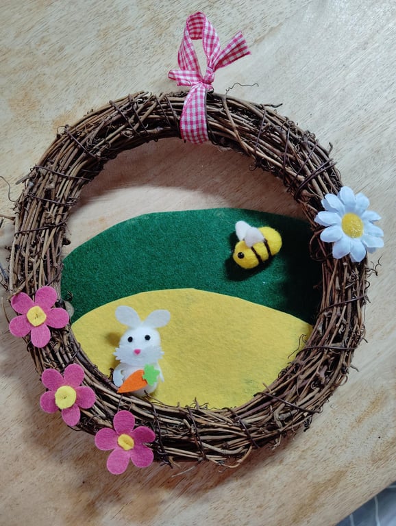 Easter wreath spring wall hanging