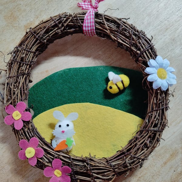 Easter wreath spring wall hanging