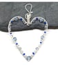 Silver and Blue Crystal Heart, Hanging Decoration - Image 2