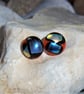 Multicoloured glass stud earrings - Image 2