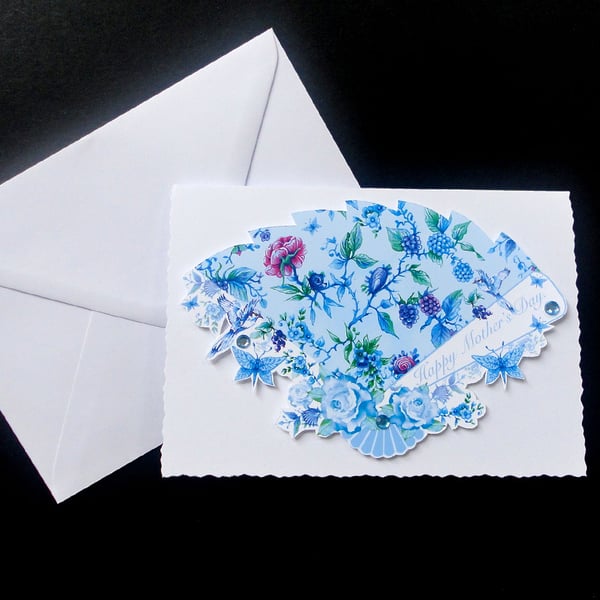  Chintz Anglais Fan Card- Mother's Day Handcrafted