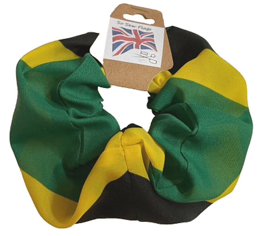 Jamaica Jamaican Flag Hair Scrunchie Scrunchies Accessory Band Elastic