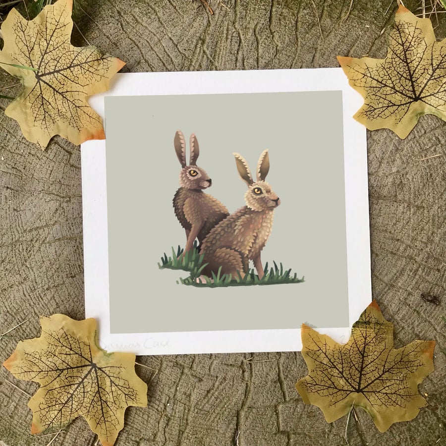 Hares Art Print