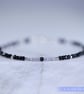 Black Spinel Sterling silver &  Rose Quartz dainty handmade beaded bracelet - Image 3