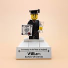 Custom Graduation Gift – Graduation Figure, Gown & Diploma desktop decor (Male)