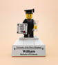 Custom Graduation Gift – Graduation Figure, Gown & Diploma desktop decor (Male)