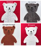 Christmas Bear Decoration with Hand Embroidered Personalisation- Made to Order - Image 2