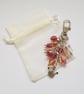 Pink Princess Bag Charm with Crown - Beaded Handbag Clip