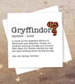 Gryffindor definition card - Harry Potter, Hogwarts, blank inside - Image 1