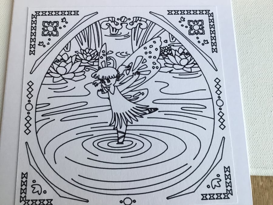 Fairy themed cards. Cards to colour in at home. Birthday cards. Pack of 3.Ref 19