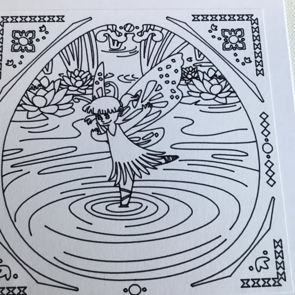 Fairy themed cards. Cards to colour in at home. Birthday cards. Pack of 3.CC418