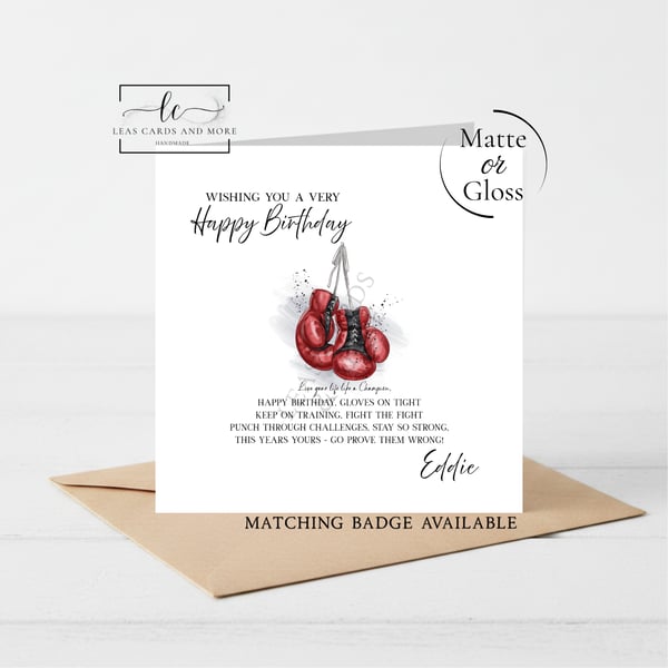 Boxing Poem Theme Happy Birthday Card