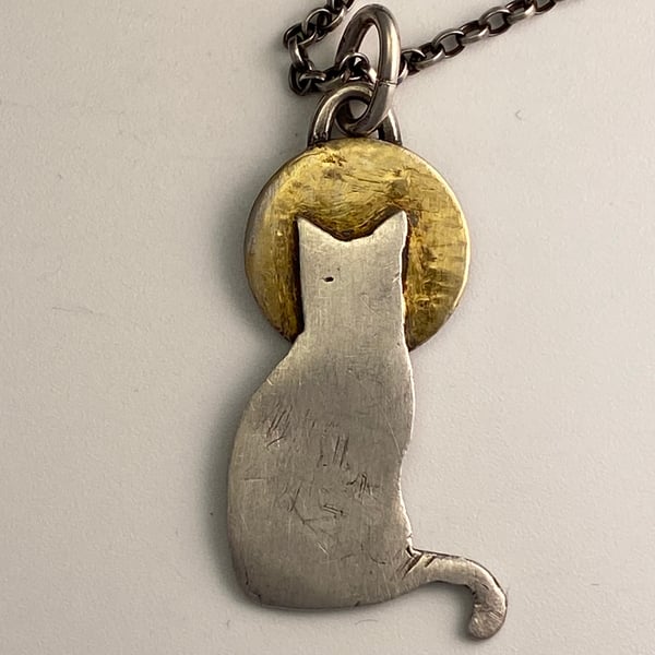 Cat and Moon pendant