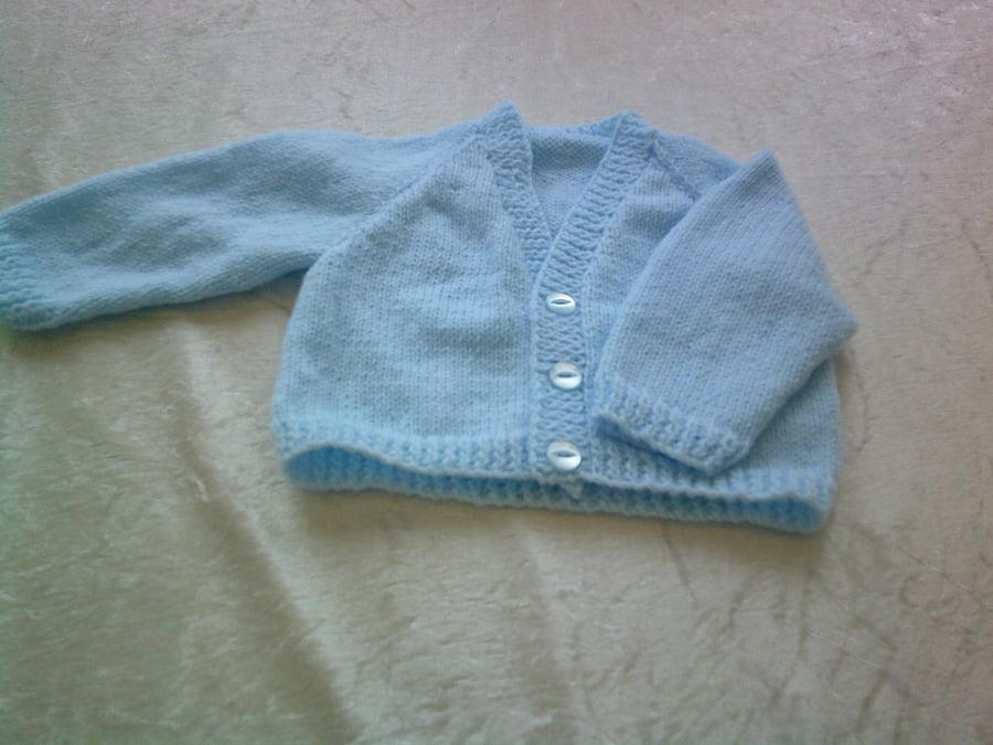 16 Inch Blue V Neck Cardigan