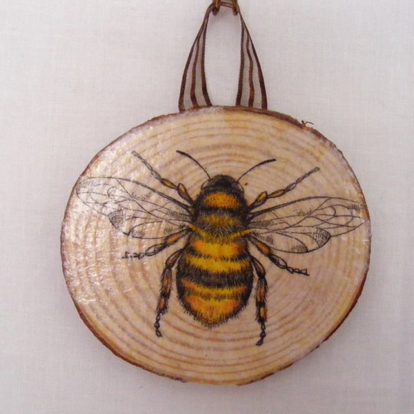 Decoupaged Bee Wall hanging