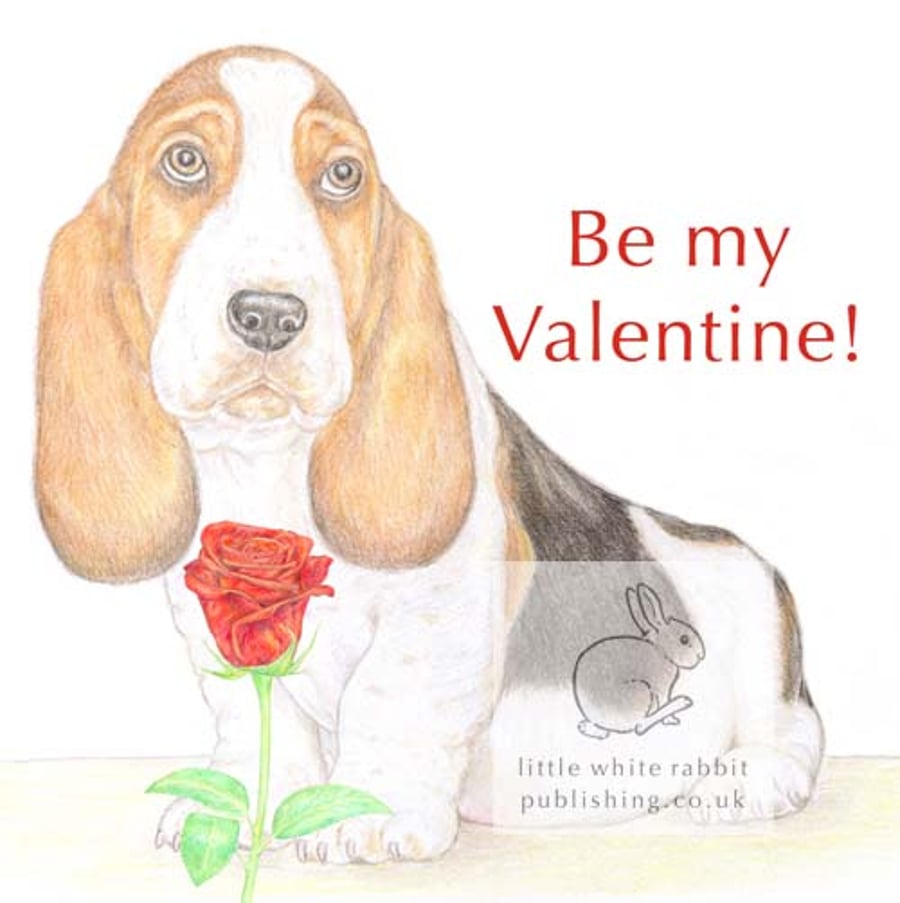Howard the Basset Hound - Valentine Card