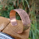 Pure copper crosshatch Patterned bangle 