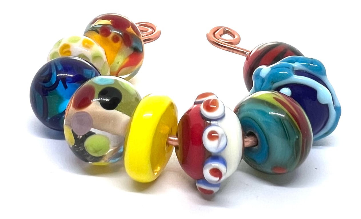Artisan Lampwork Glass Beads – Bright Carnival & Bohemian Mosaic Set