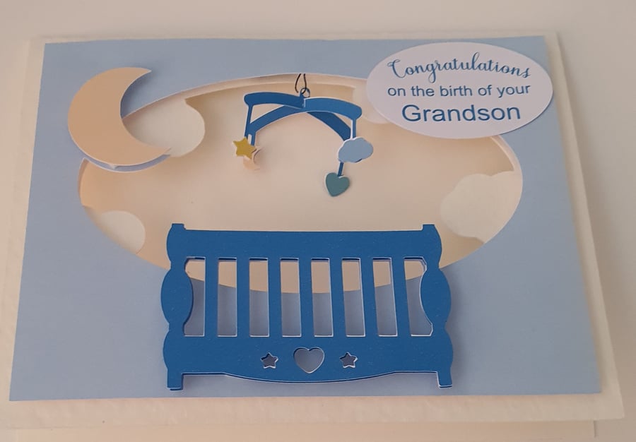 New Baby Card Crib Card - can be personalised