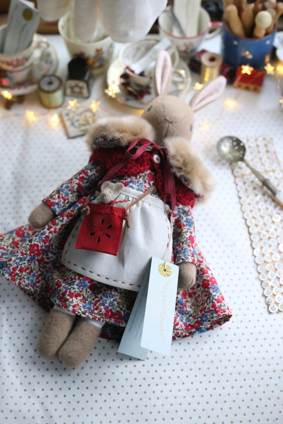 Christmas Heirloom Liberty Bunny - Emma and Georgina