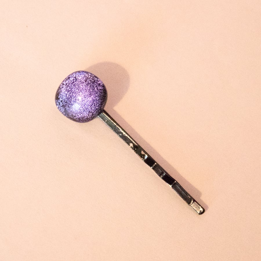 Lilac Glass Bobby Pin - 4021
