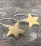 Brass Star Christmas Earrings