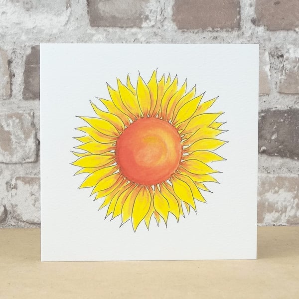 Sunflower Card Blank Card  Eco Friendly