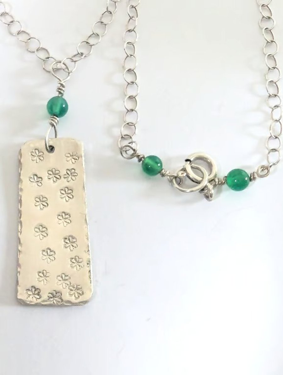 Image of Daisy Necklace, Sterling Silver, Hand Stamped