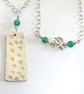 Daisy Necklace, Sterling Silver, Hand Stamped - Image 1