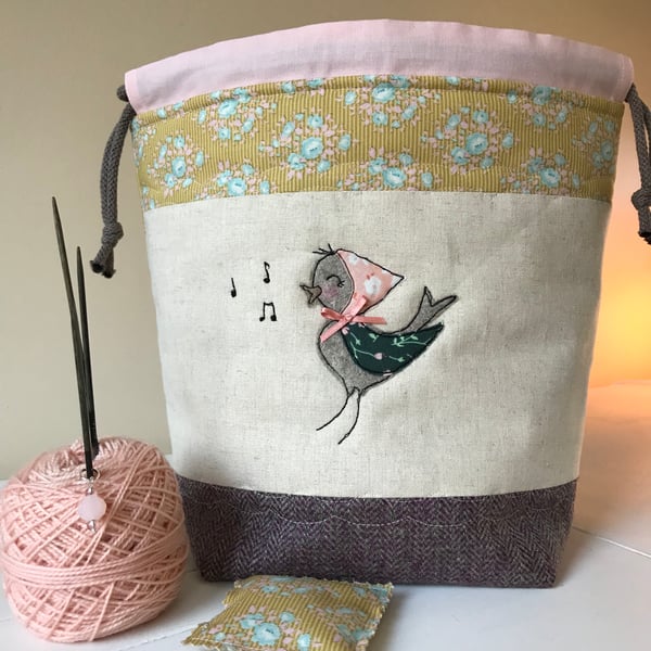 Sophie sparrow Tilda floral project bag
