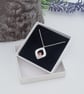 Fine Silver and Red Crystal Diamond Shape Flower Necklace - Image 4