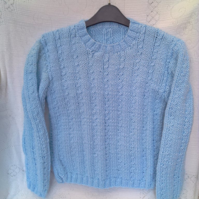 Child's Cabled Jumper, Birthday Gift, Round Neck Jumper, Custom Make, Jumper