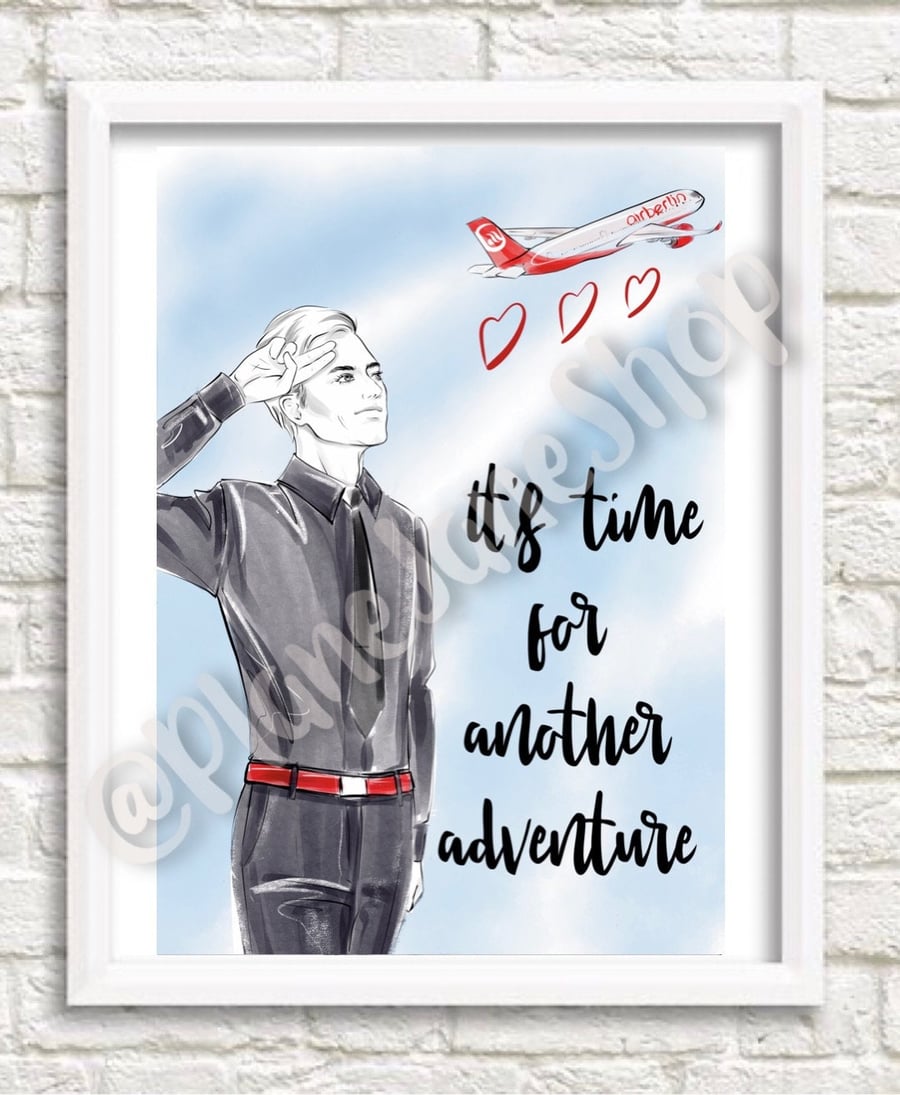 Male Air Berlin Flight Attendant Travel Prints