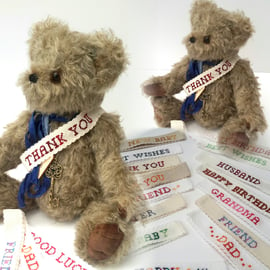 Personalisation, Customised quote sash for bear, made to order personalised name