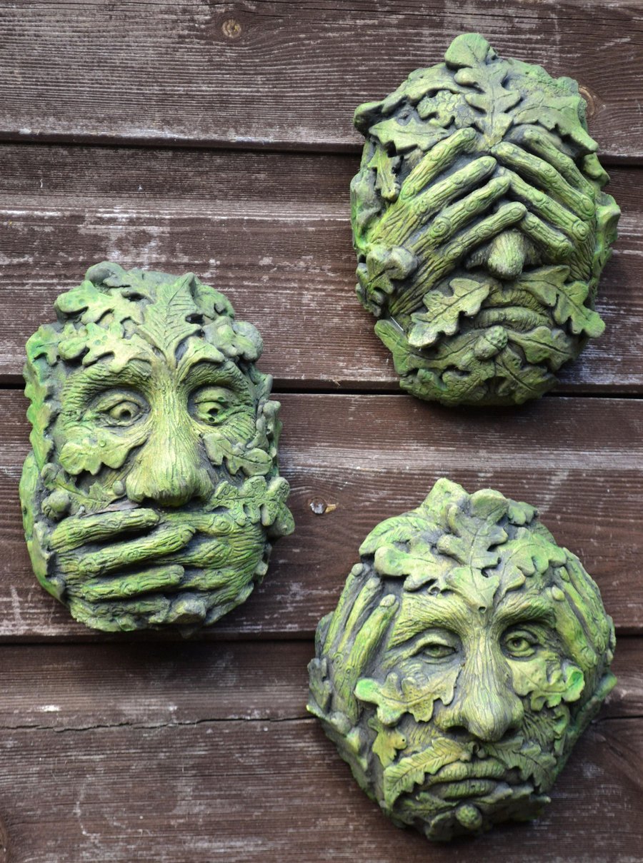 GrEvils Set of 3 Green Men plus Free Pocket Green Man