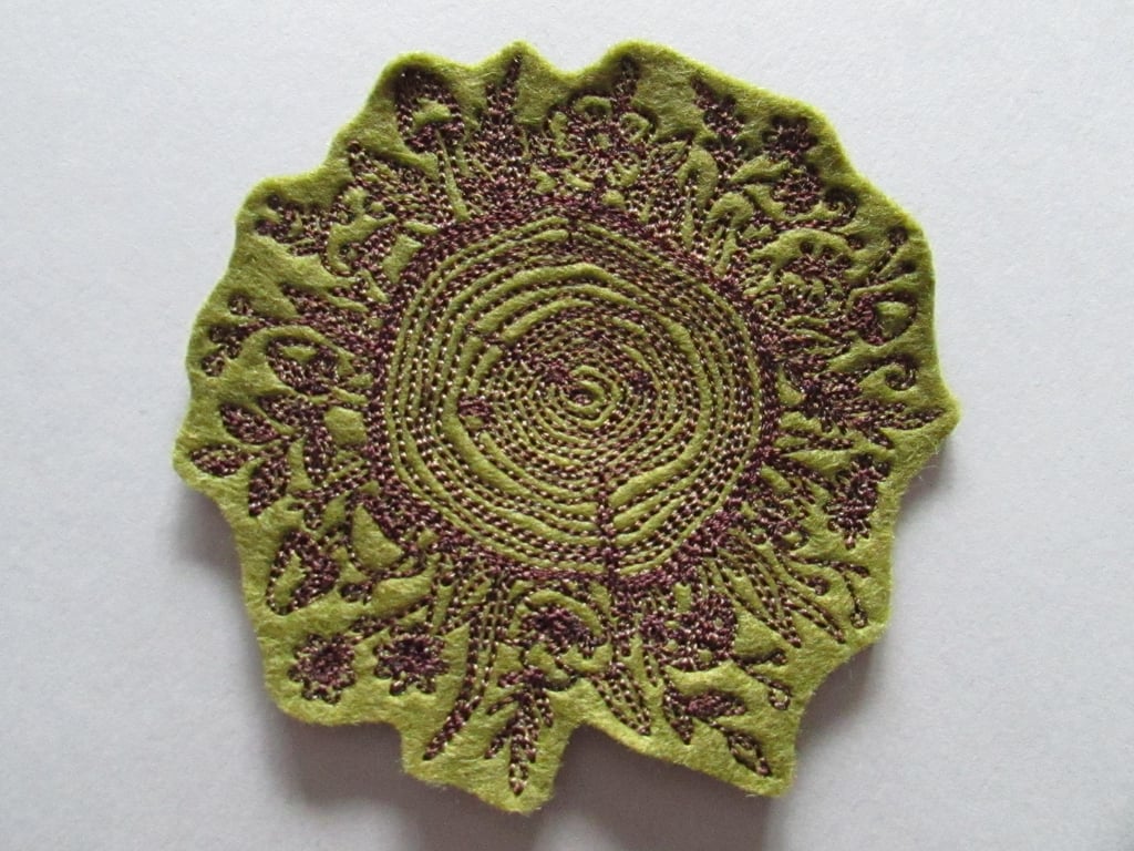 Tree Trunk Embroidered Sew on Applique Patch