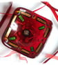 Red Gold Dichroic Fused Glass Trinket Dish 8cm Handmade OOAK - Image 7