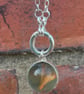 sea glass spinning marble on 18 inch sterling silver chain - Image 2
