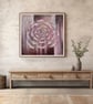 Original textured painting,  Abstract flower, Wall art 16x16 inches  - Image 3