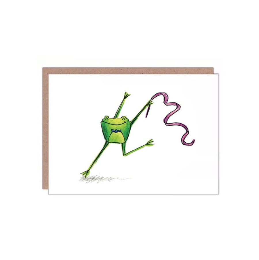 Image of Ribbon Twirling Frog Card