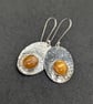 Handcrafted sterling silver earrings with sun stones - Image 4