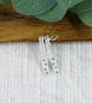 Earrings, Sterling Silver Long Teardrops with Stars