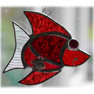 Fish Suncatcher Stained Glass Red