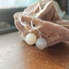 Sterling Silver Facetted White Moonstone Earrings