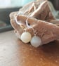 Sterling Silver Facetted White Moonstone Earrings